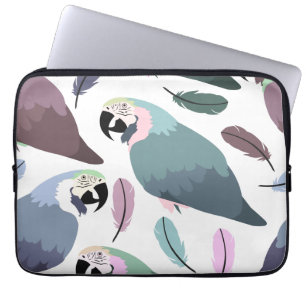 Moderne Papegaaien Tropisch Patroon Laptop Sleeve