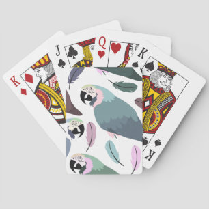 Moderne Papegaaien Tropisch Patroon  Pokerkaarten