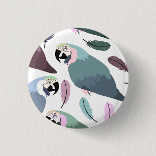 Moderne Papegaaien Tropisch Patroon  Ronde Button 3,2 Cm