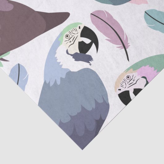 Moderne Papegaaien Tropisch Patroon Tissuepapier (Detail)