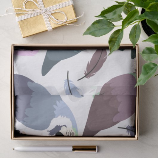 Moderne Papegaaien Tropisch Patroon Tissuepapier (Geschenk)