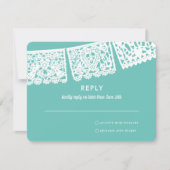 Moderne Papel Picado aangepaste kleur | Bruiloft R RSVP Kaartje (Voorkant)