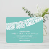 Moderne Papel Picado Aangepaste kleur + Foto | Wed Kaart (Staand voorkant)