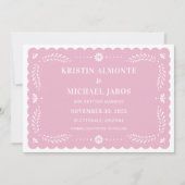 Moderne Papel Picado bewaar de datum Kaart (Voorkant)