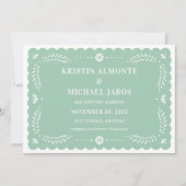 Moderne Papel Picado bewaar de datum Kaart (Voorkant)