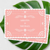 Moderne Papel Picado bewaar de datum Kaart