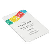 Moderne Papel Picado bruiloft Bewaar de datum Magneet (Rechterzijde)