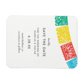 Moderne Papel Picado bruiloft Bewaar de datum Magneet (Horizontaal)