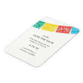 Moderne Papel Picado bruiloft Bewaar de datum Magneet (Linkerzijde)