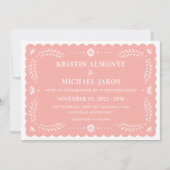 Moderne Papel Picado Mexicaanse bruiloft uitnodigi Kaart (Voorkant)