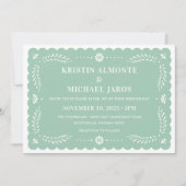 Moderne Papel Picado Mexicaanse bruiloft uitnodigi Kaart (Voorkant)