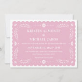 Moderne Papel Picado Mexicaanse bruiloft uitnodigi Kaart (Voorkant)