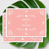 Moderne Papel Picado Mexicaanse bruiloft uitnodigi Kaart