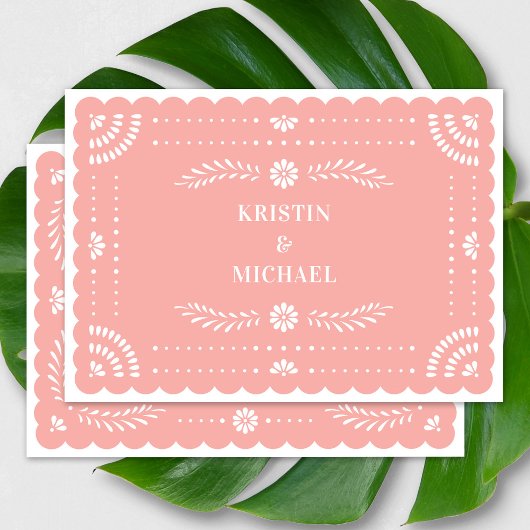 Moderne Papel Picado Mexicaanse bruiloft uitnodigi Kaart