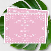 Moderne Papel Picado Mexicaanse bruiloft uitnodigi Kaart