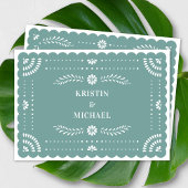 Moderne Papel Picado Mexicaanse bruiloft uitnodigi Kaart