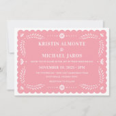 Moderne Papel Picado Mexicaanse bruiloft uitnodigi Kaart (Voorkant)