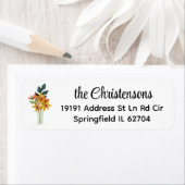 Moderne Papier Gewatteerde Bloemen Retouradres Lab Etiket (Insitu)