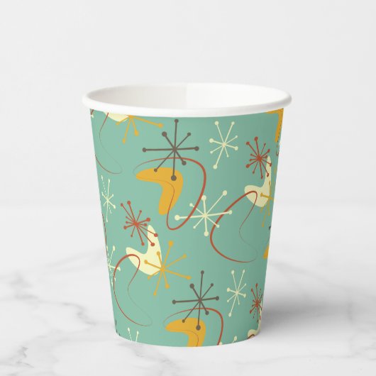 Moderne papieren bekers uit het midden van de eeuw (Links)