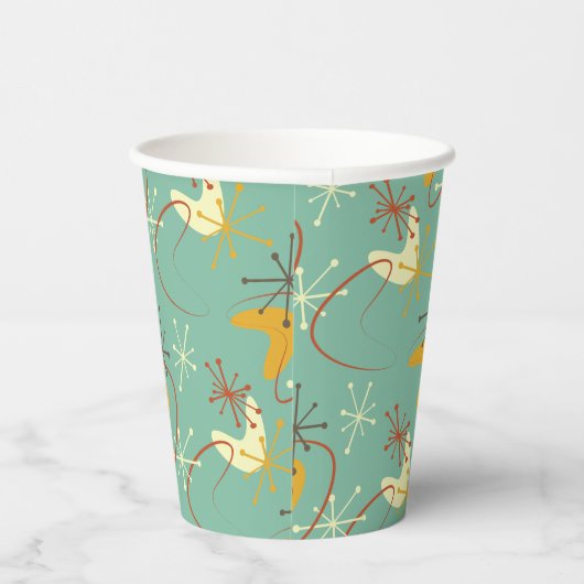 Moderne papieren bekers uit het midden van de eeuw (Rechts)