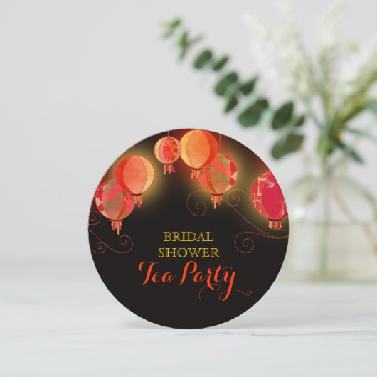 Moderne papieren lantaarns Vrijgezellenfeest Tea P Kaart (Staand voorkant)
