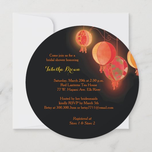 Moderne papieren lantaarns Vrijgezellenfeest Tea P Kaart (Achterkant)