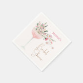 Moderne papieren servet met wilde bloemen in wijng (Hoek)