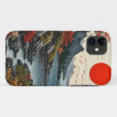 Moderne papierkunst Bergen en bos Case-Mate iPhone Case (Achterkant (horizontaal))