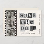 Moderne papiersnede Bewaar de datum Foto Qr Code Save The Date (Voorkant / Achterkant)