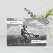 Moderne papiertypetekst Foto Save The Date (Staand voorkant)