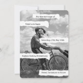 Moderne papiertypetekst Foto Save The Date (Achterkant)