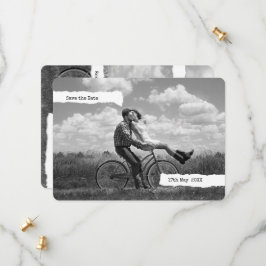 Moderne papiertypetekst Foto Save The Date