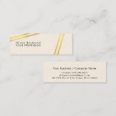 Moderne Parallel Faux Gold Stripes Crème Wit Mini Visitekaartje (Voorkant / Achterkant)
