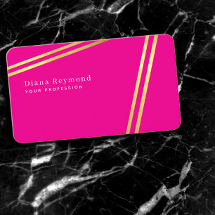 Moderne parallelle strepen Hot Pink Visitekaartje