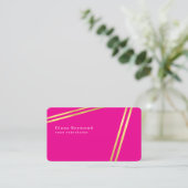 Moderne parallelle strepen Hot Pink Visitekaartje (Staand voorkant)