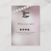 Moderne Parel Achtergrond Oorbellen Visitekaartje (Achterkant)