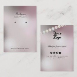 Moderne Parel Achtergrond Oorbellen Visitekaartje
