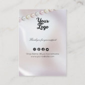 Moderne Parel Achtergrond Oorbellen Visitekaartje (Achterkant)