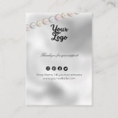 Moderne Parel Achtergrond Oorbellen Visitekaartje (Achterkant)