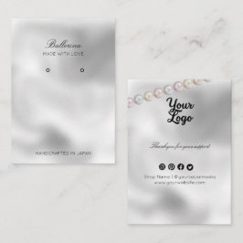 Moderne Parel Achtergrond Oorbellen Visitekaartje