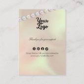 Moderne Parel Achtergrond Oorbellen Visitekaartje (Achterkant)