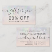 Moderne parelhoes kortingskaartje (Voorkant / Achterkant)