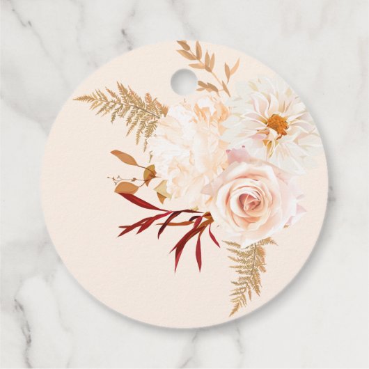 Moderne Parels en Prosecco Bruidsdiner Bedankt Bedankjes Labels (Achterkant)