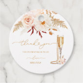 Moderne Parels en Prosecco Bruidsdiner Bedankt Bedankjes Labels (Voorkant)