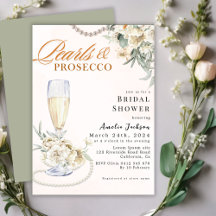Moderne parels en prosecco floral Vrijgezellenfees