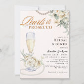 Moderne parels en prosecco floral Vrijgezellenfees Kaart (Voorkant)