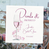 Moderne parels en Prosecco Vrijgezellenfeest bruil Servet