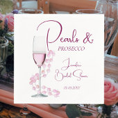 Moderne parels en Prosecco Vrijgezellenfeest bruil Servet