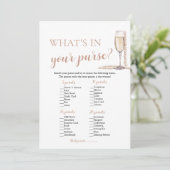 Moderne Parels & Prosecco Wat zit er in je tas spe Kaart (Staand voorkant)