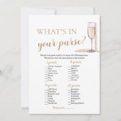 Moderne Parels & Prosecco Wat zit er in je tas spe Kaart (Voorkant)